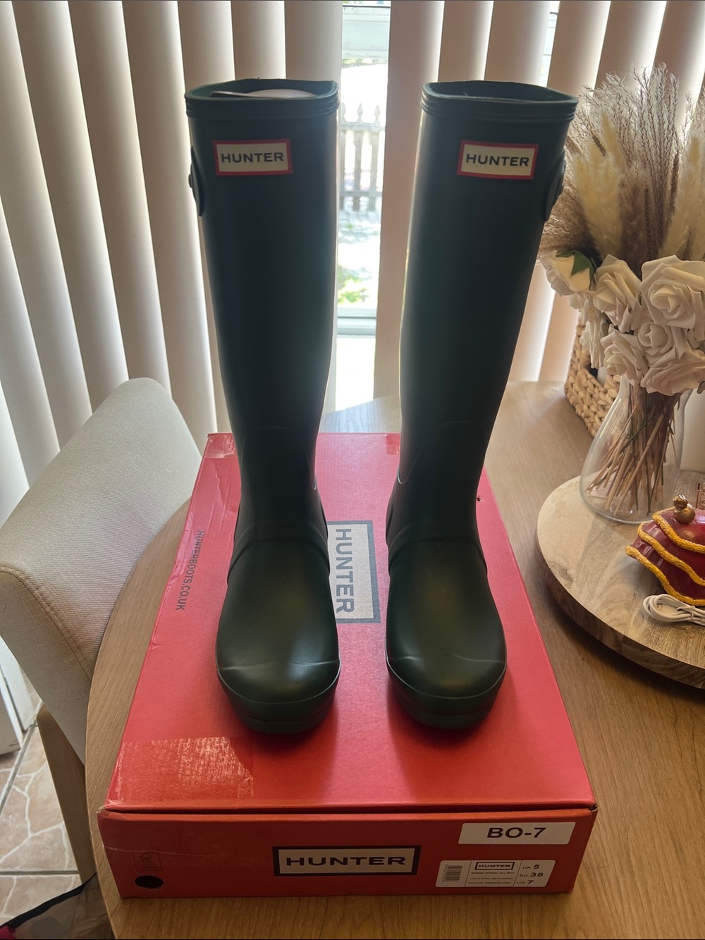 NEW Hunter Women's Tall Original Rain Boots in Hunter Green, size 7